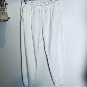 Entireworld White Jogger Sweatpants, XS
